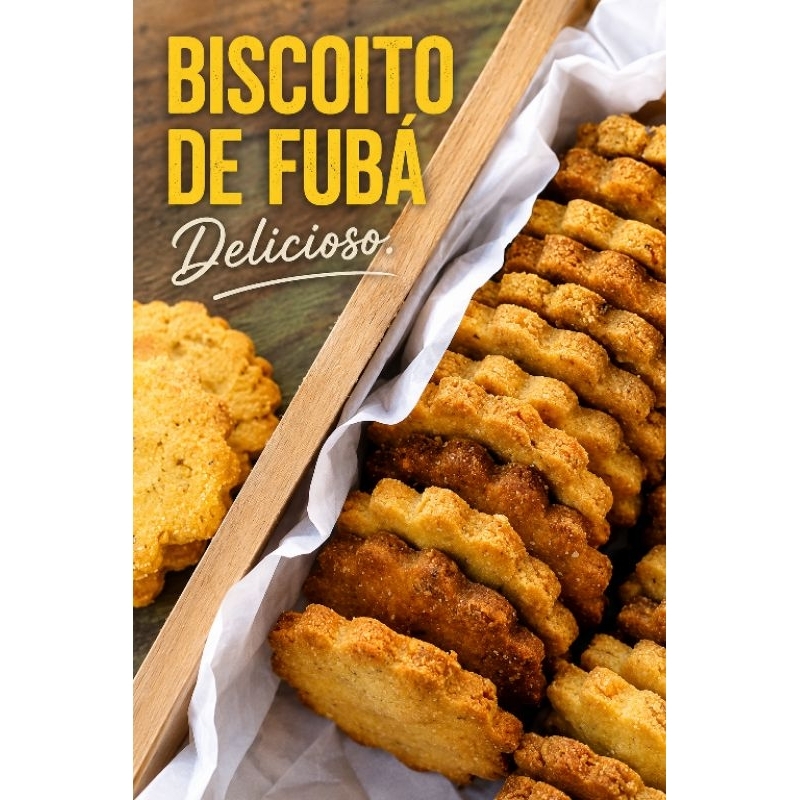 Biscoito de Fubá 1 pacote 125 gramas Delicioso Saboroso
