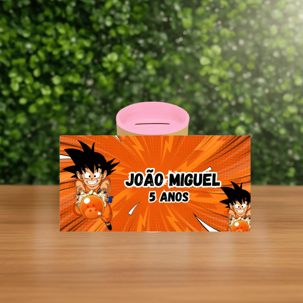 Rótulo Adesivo para personalizar cofrinho DRAGON BALL Z /  para cofrinho grande   / Lembrancinha /Aniversario / Festa
