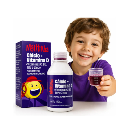 Cálcio + Vitamina D + B6 + B 12 + C + Zinco Infantil em líquido 240ml Maltta Duom