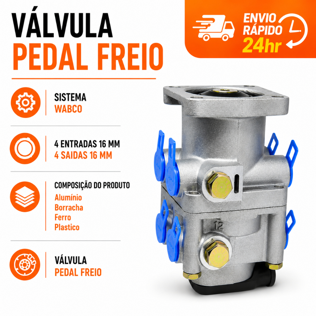 Válvula Pedal Freio Mercedes 1113 1513 Scania 112 Compatível