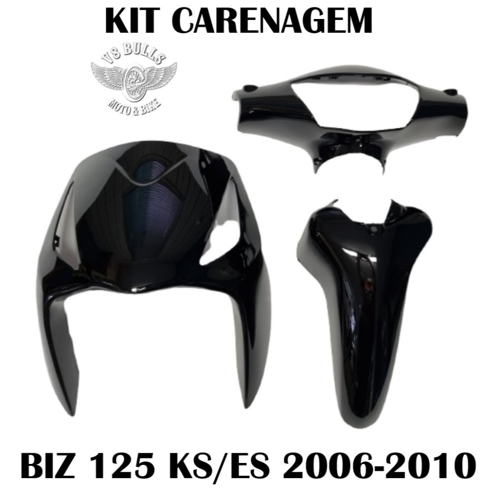 KIT CARENAGEM WESTER P/ BIZ 125 KS/ES 2006 a 2010 PRETO BRILHANTE PINTADO E ENVERNIZADO