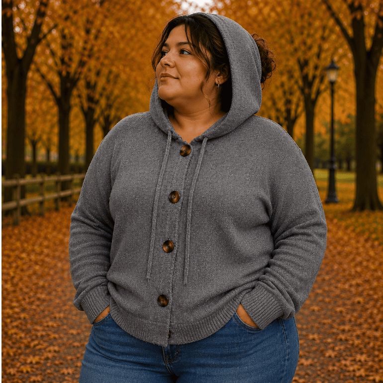 Blusa Casaco de Frio Feminino de Lã Tricot Aberto com Botões