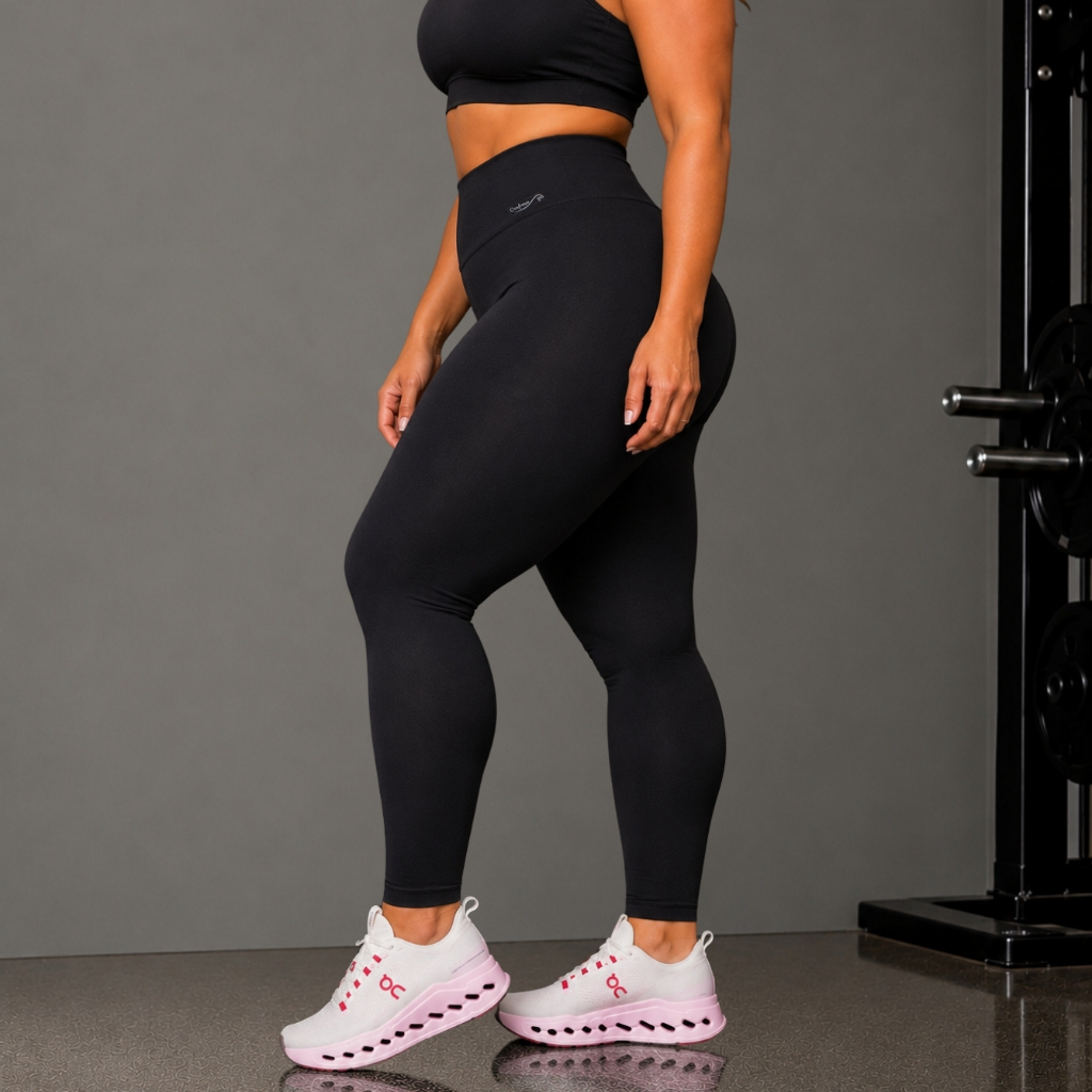 Calça Legging Plus Size Feminina Cintura Alta Zero Transparência Conforto Academia Treino Fitness