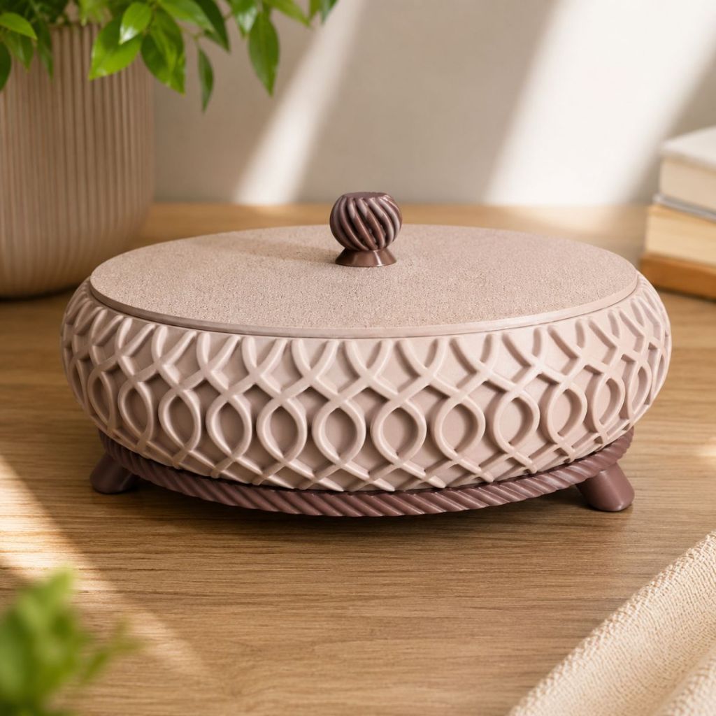 Porta Treco Porta joias Decorativo Organizador de Mesa com Tampa Moderno Porta Objetos Multiuso