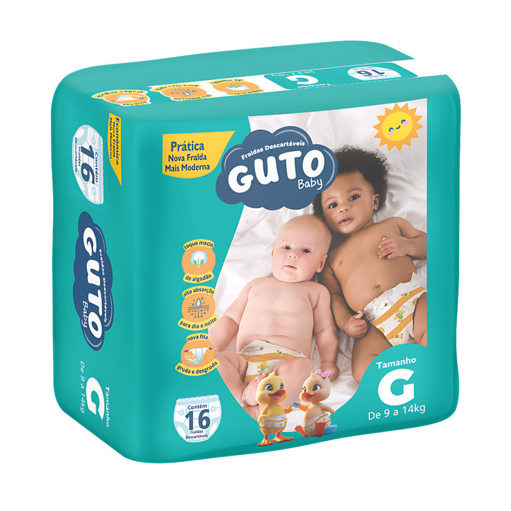 Fralda Guto Baby Tam G 16 Unidades - Entrega Rápida