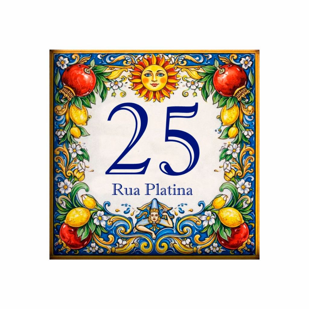 Azulejo Número de Casa Personalizado e Nome da Rua e Número Placa para Muro Número Residencial 13