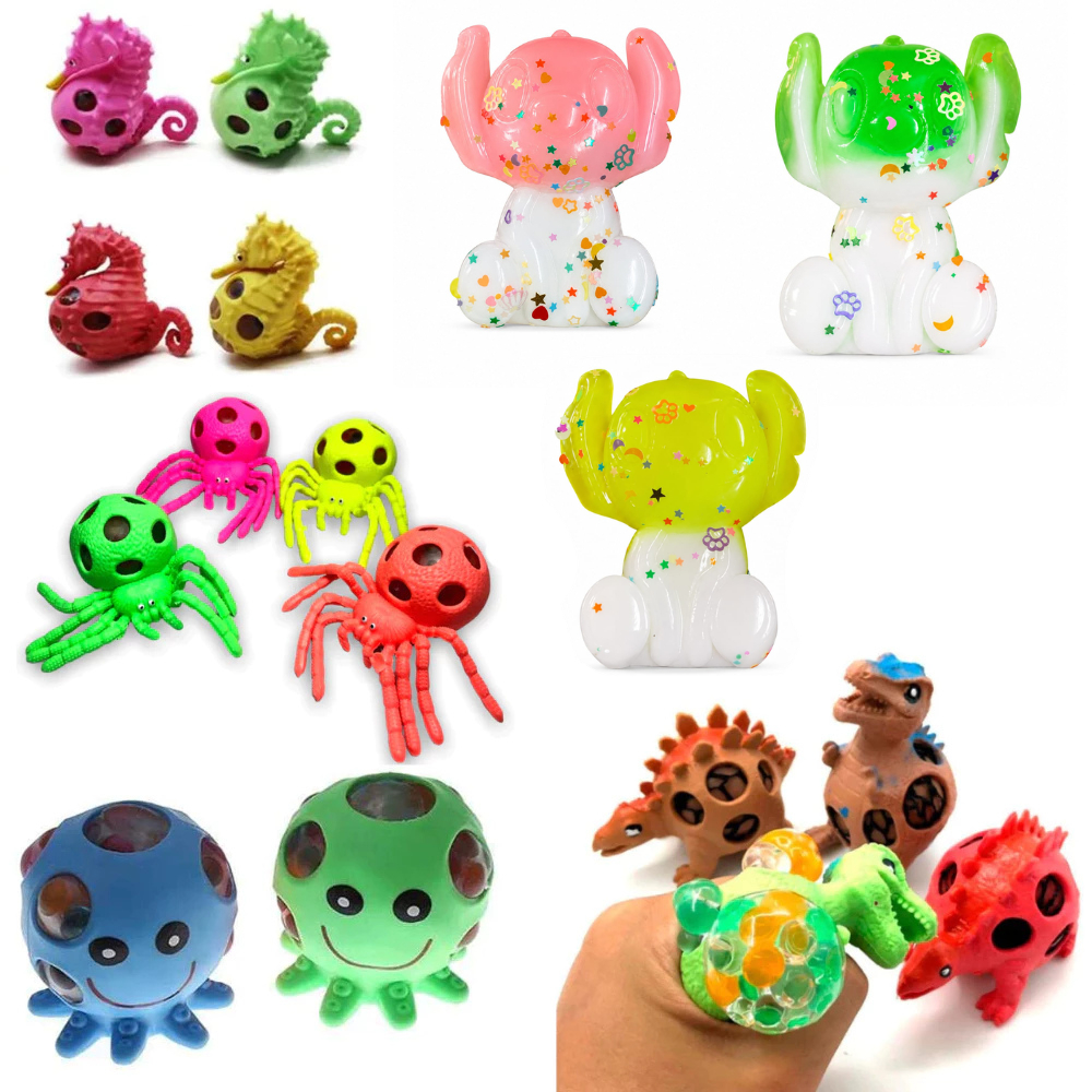 Com 2/3/4/6 Brinquedo Infantil Anti Stresse de Apertar Alívio Pressão Squishy Bolas Em Formato Bichos para Crianças