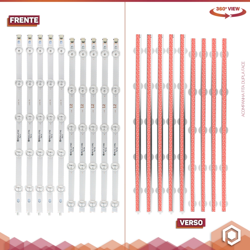 Kit 12 Barras de Led 42Ln5400 42Ln5700 42Ln549C 42Ln549E 42La6200 Completo Original