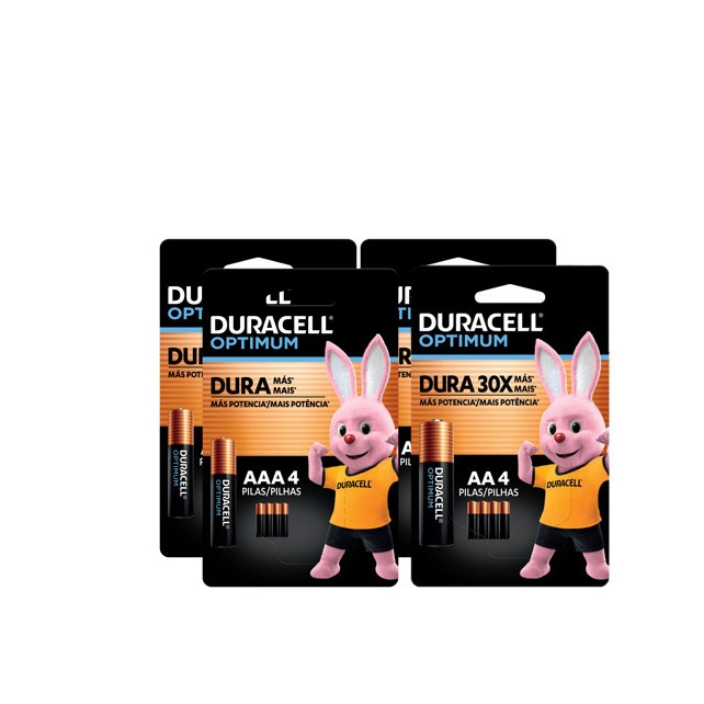 Kit Duracell Optimum Leve 4 pague 3 Com 8 Pilhas AAA e 8 Pilhas AA
