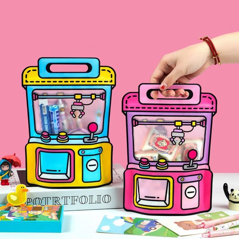 KIT10 Saco selado em forma de mochila de cartoon, saco de lanche portátil para crianças.(KIT 10 Máquina Azul)