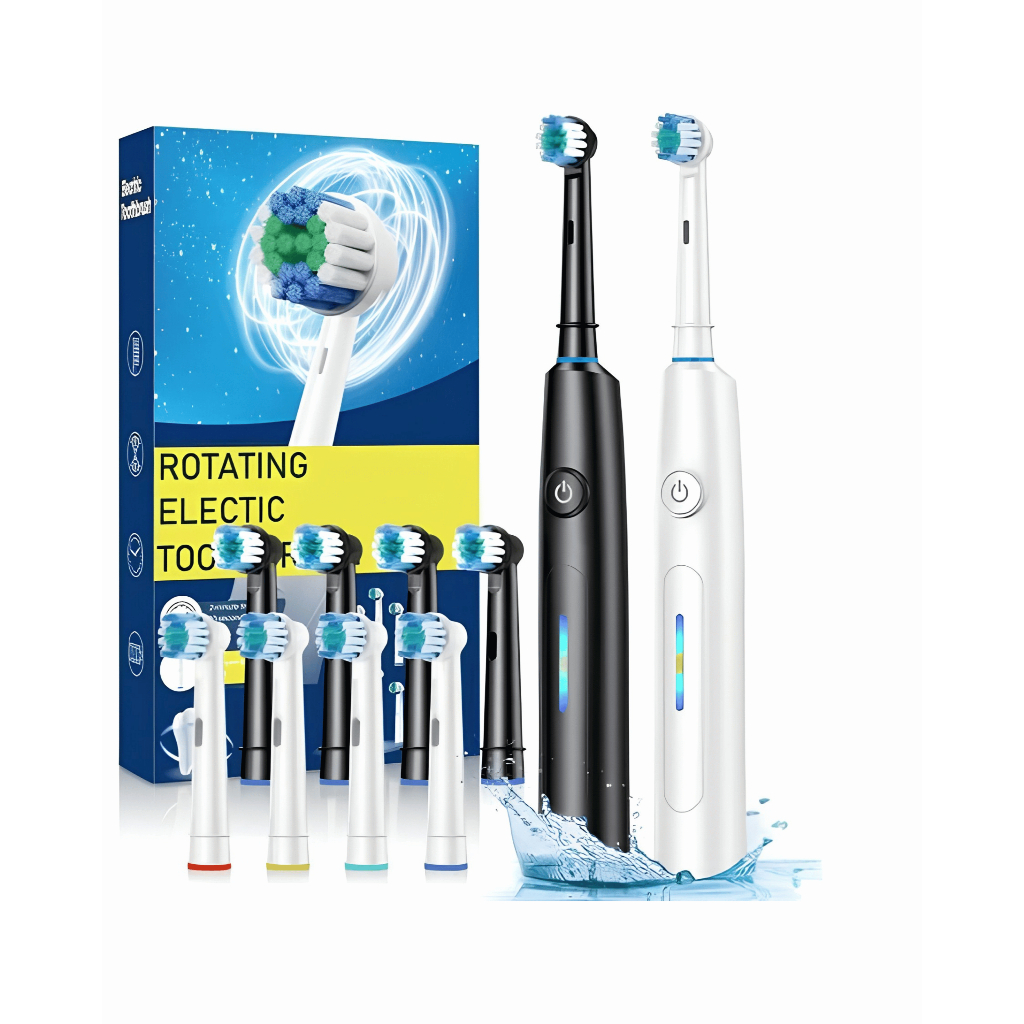 Escova De Dentes Elétrica Ultrasônica Rotativa Limpeza Profunda com 5 Modos + Temporizador + IA