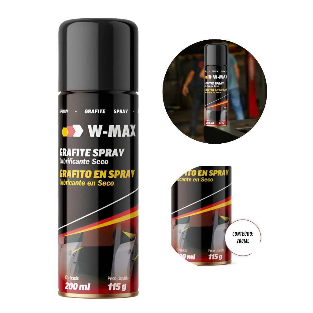 Grafite Spray Lubrificante Automotivo Vidro Fechaduras Wurth