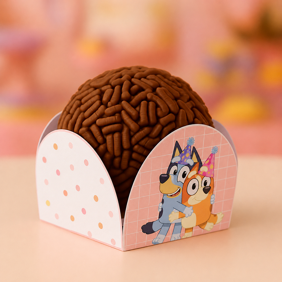 Forminha de doces 4 pétalas bluey e bingo - Decoração bluey e bingo