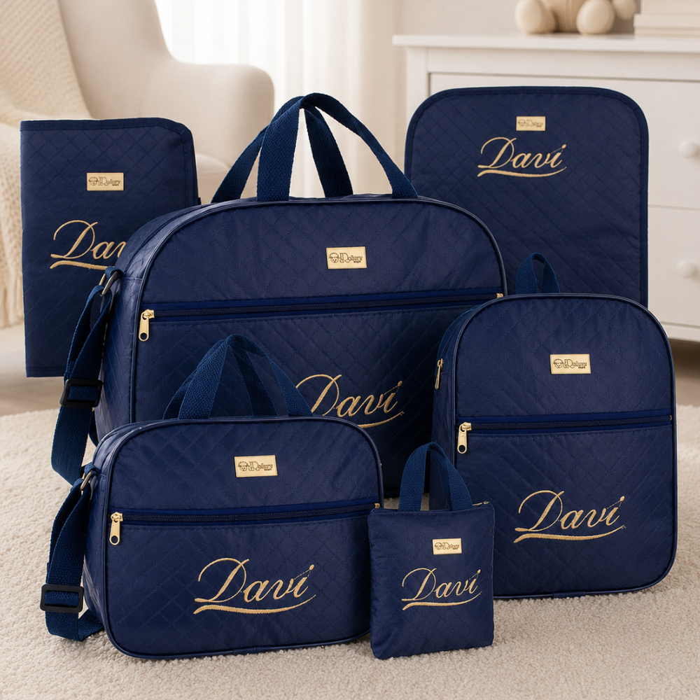 Kit Maternidade 6 Peças Personalizado Versátil Menino/Menina