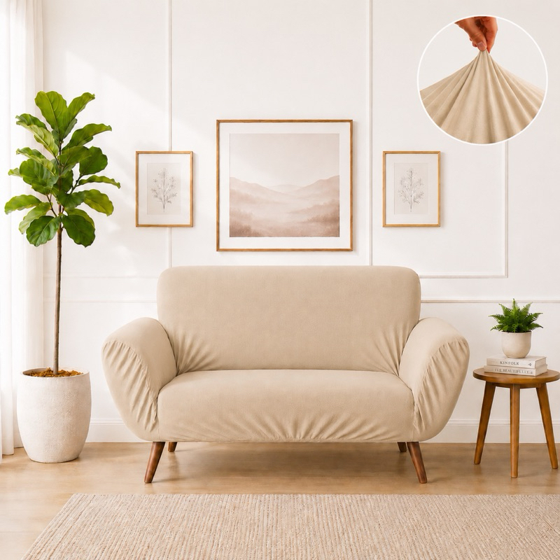 Capa de Sofá Namoradeira Opala 2 Lugares Decorativa Sala Recepção Quarto Escritório Suede Pés Palito