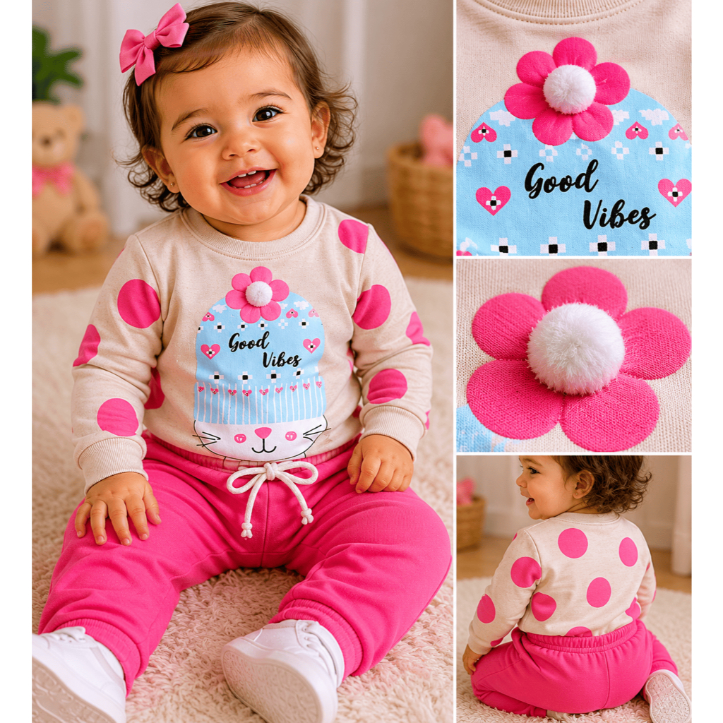 Conjunto Bebê Agasalho Moletom Flanelado Premium (Jidi Kids) Inverno Quentinho