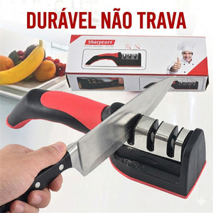 【OFERTA RELÂMPAGO】Afiador de Facas 3 Estágios | Material Aprimorado, Afiação Simples e Rápida para Cozinha e Tesouras