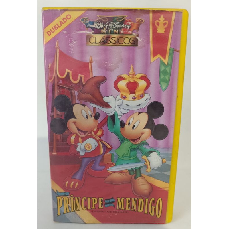 VHS O Príncipe e O Mendigo Dublado Walt Disney Mini Clássicos Mickey desenho infantil clássico colecionador