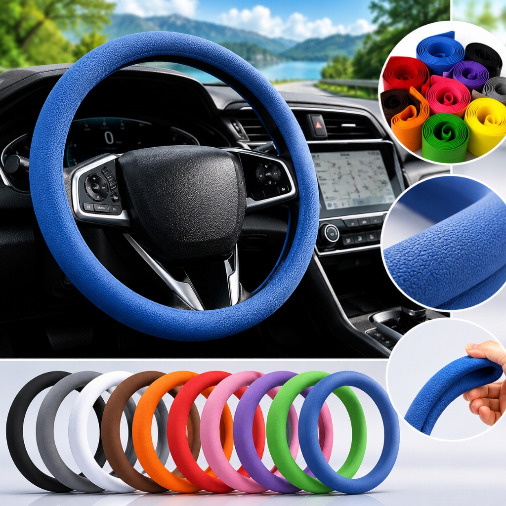 Capa De Silicone Para Volante De Carro Automóveis Multicolorida Elástica 36-38-40cm