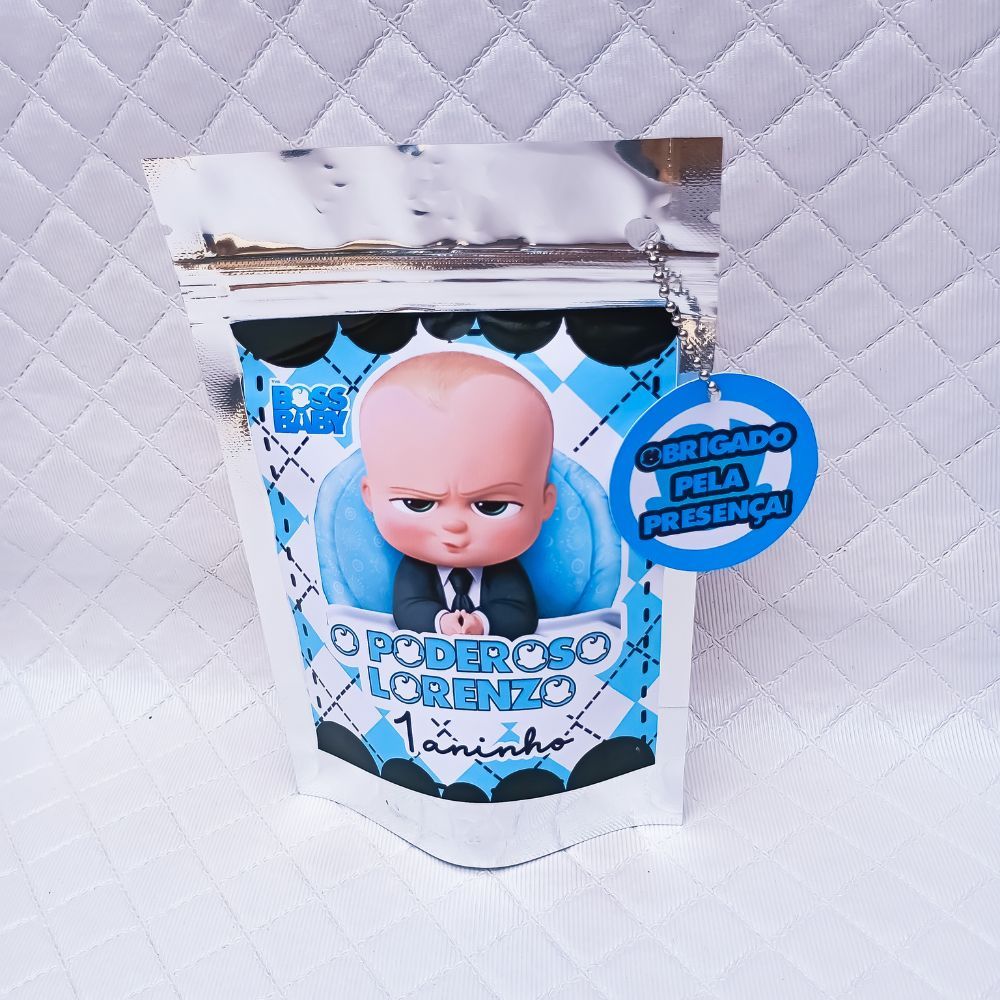 Saquinho Metalizado Zip Lock 10x15 ou 12x19 cm personalizado para lembrancinha aniversário O PODEROSO CHEFINHO