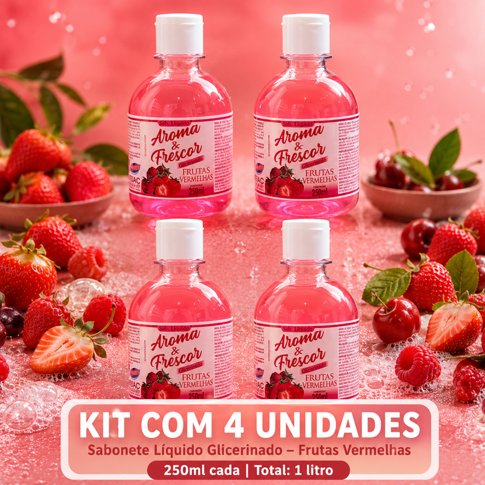 Kit 4 Sabonetes Líquidos Glicerinados Aroma & Frescor 250ml — imagem 2 de 2