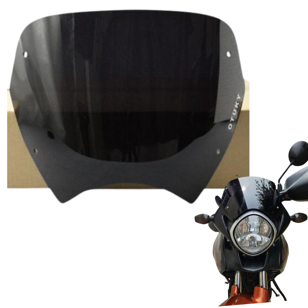 Bolha Parabrisa Transalp Xl 700 V Mini Curta 20cm Cristal Fumê Preto Vermelho Azul - Otuky Bolhas