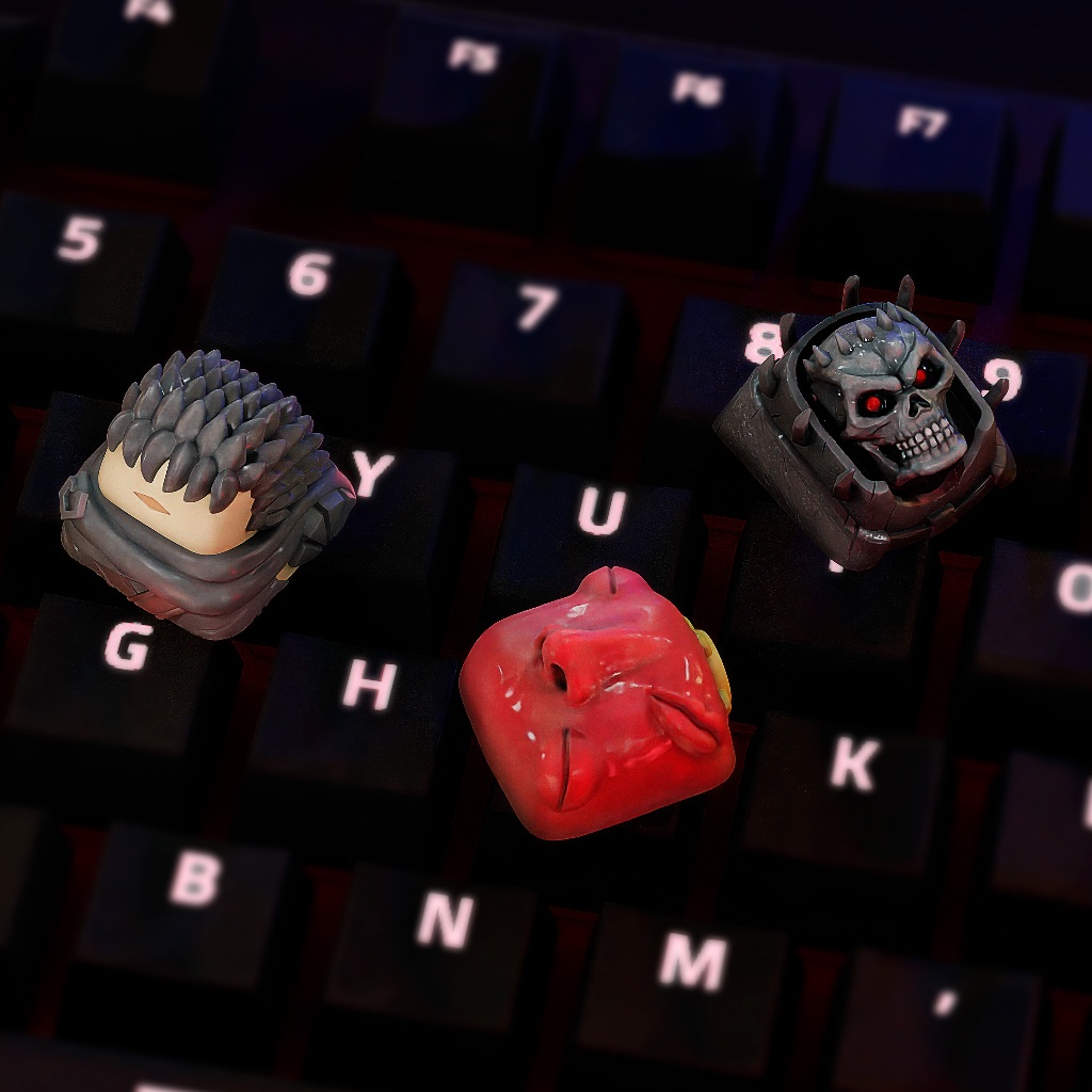 Keycap Tecla Artesanal Anime Berserk - Guts Behelit Skull Knight Anime