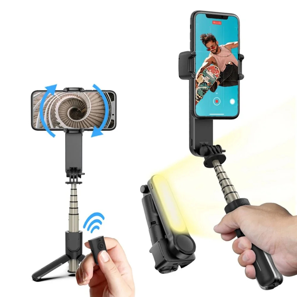 Estabilizador Gimbal Com Led Smartphone Bluetooth Tripé Mini Para Fotos E Vídeos Profissional SEL-6821