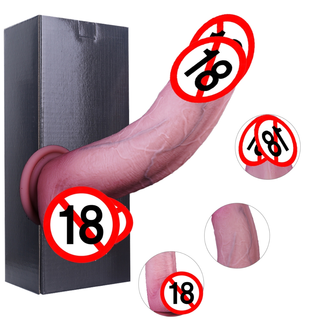 22,5*4,5cm Grande Simulação Dildo Marrom Silicone Pênis, Dildo Realista, Fácil De Orgasmo Brinquedos Sexuais Adultos