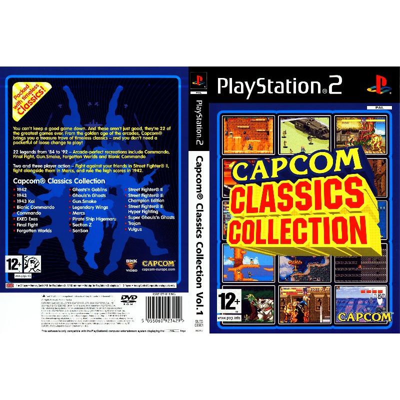 Jogos Clássicos Capcom Classics Collection Vol 1 ps2 Playastation 2 Midia Fisica DVD