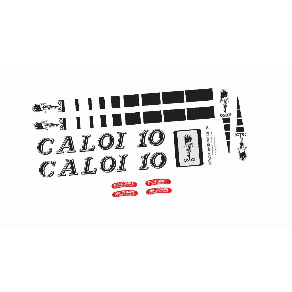Kit Adesivos Bicicleta Caloi 10 1981 A 1984 Preto