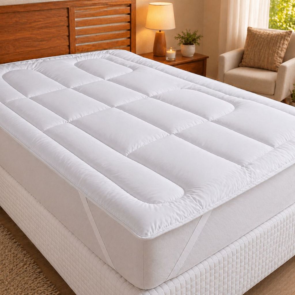 Pillow Top Para Colchão Queen Protetor Manta Com Elástico 100% Algodão 300 De Gramatura