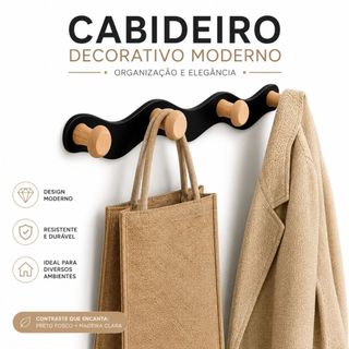 Gancho de Parede Metálico Sem Furação para Roupas, Organizador para Entrada, Quarto e Porta, Resistente e Prático