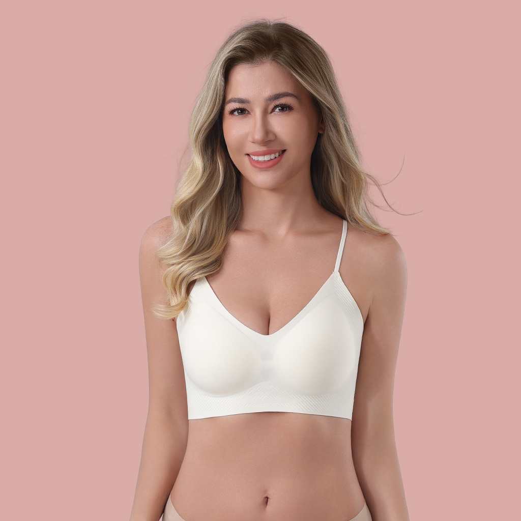 Z&D Lingerie Sutiã Top Sem Costura com Bojo Removível Cós Reforçado, Alças Finas Costas Lisas, 8126 · foto 2