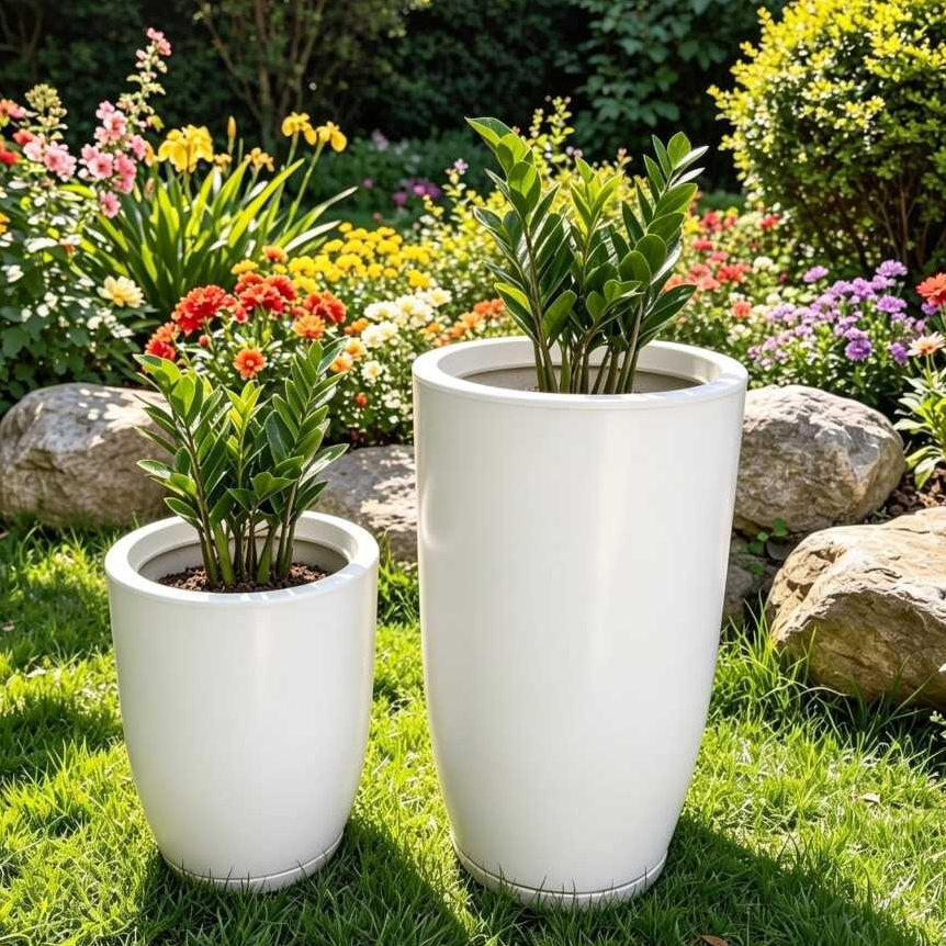 Kit 2 Vasos Cone Bojo Polido N1 e N2 Para Plantas e Flores | Luxo Decorativo