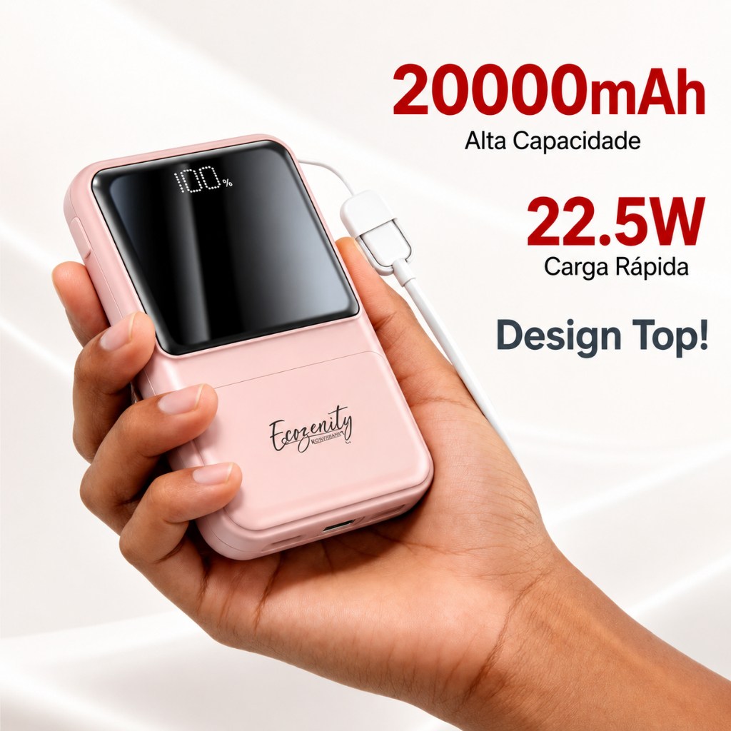 Oferta Limitada-Bateria Portátil 20000 22.5w Mah Power Bank Carregador Portatil Celular Tipo C Rapido