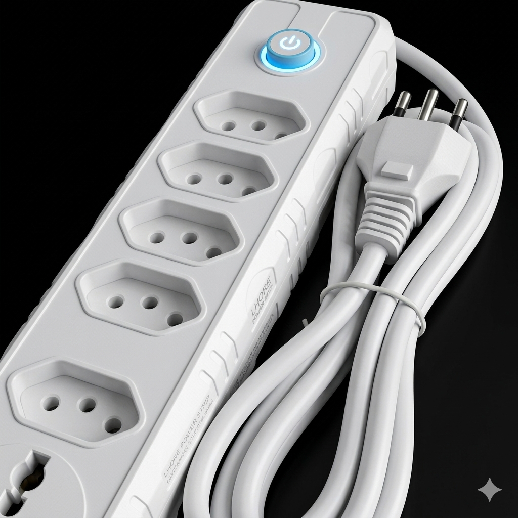 Extensão Régua 5 Tomadas e 3 USB  Bivolt  Cabo 2 Metros Botão Liga/Desliga Proteção contra Surtos