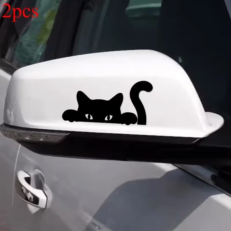 Kit 2 Adesivos Felino Retrovisor Vinil Decorativo Fofo Gato Carro para Carro Universal AD1016......