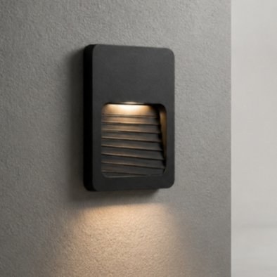 Arandela Balizador Parede CTB 3000k 2W Preto / Branco Escada Corredor Iluminação Interna Externa