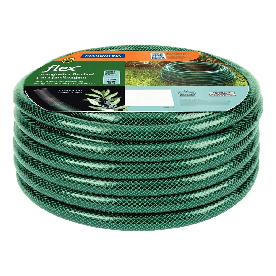 Mangueira Flex Tramontina Para Jardinagem Em Pvc com 3 Camadas 20m / 30m / 50m