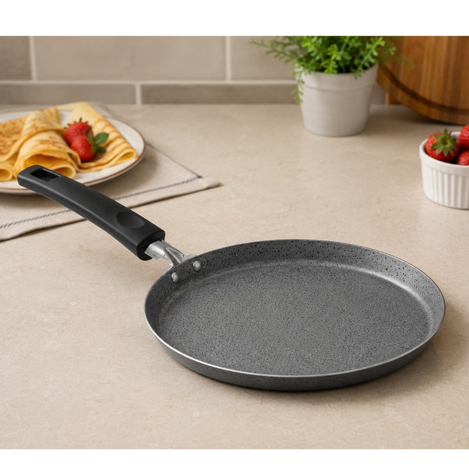 Frigideira Crepeira Usemais 22cm Alumínio Cinza Oxford Antiaderente para Crepe e Panqueca