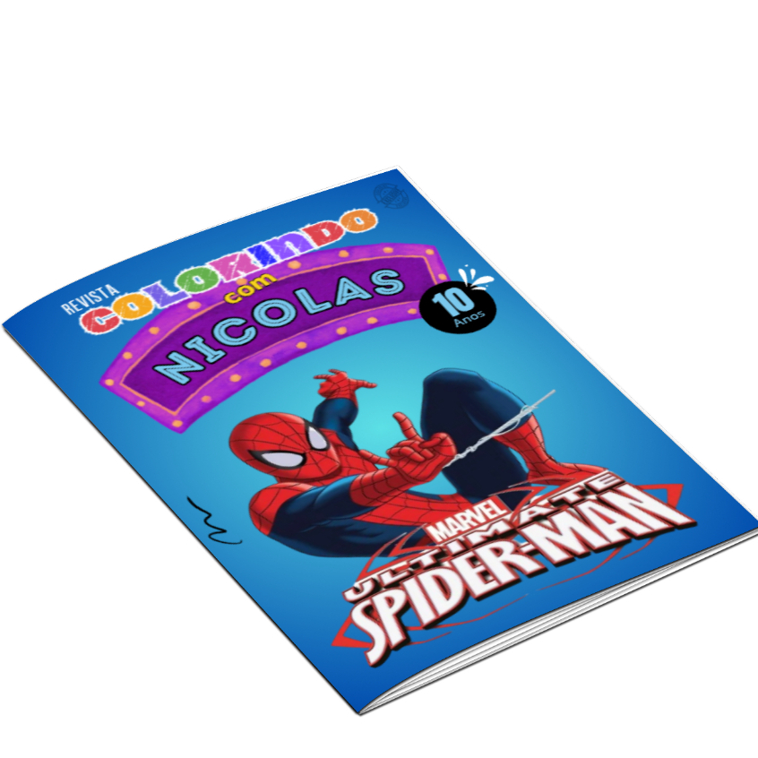 Kit 30 Revistinha de Colorir Personalizada A5 Homem Aranha- Lembrancinha Festa Aniversário SpiderMan