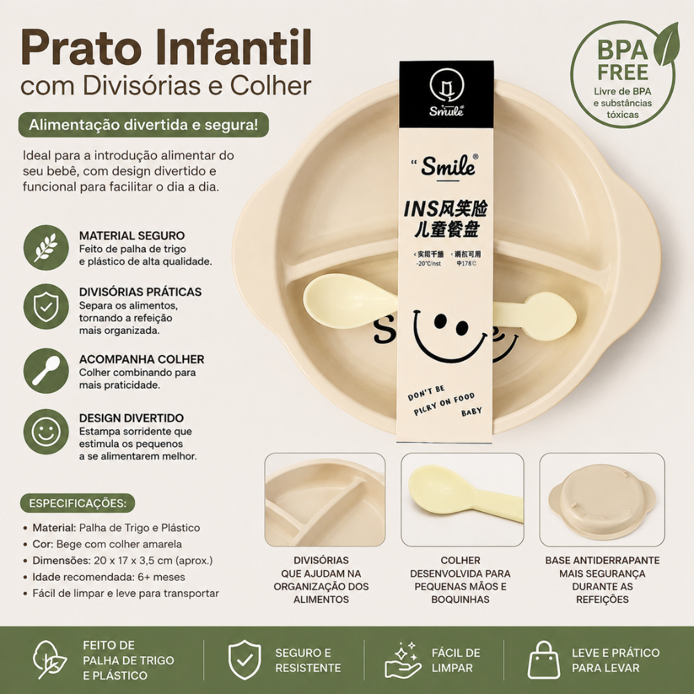 PRATO PRATINHO ALIMENTAÇÃO REFEIÇÃO INFANTIL PARA BEBES CRIANÇAS  TALHER TIGELA INTRODUÇÃO ALIMENTAR