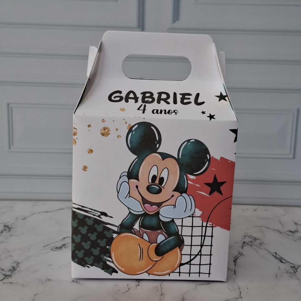 Caixinha MICKEY Maletinha Personalizada  Lembrancinha Festa Infantil Aniversário Desmontado