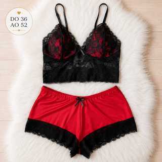 Baby Doll Cropped Renda Sensual Liganete Pijama Feminino Plus Size Verão Confortável