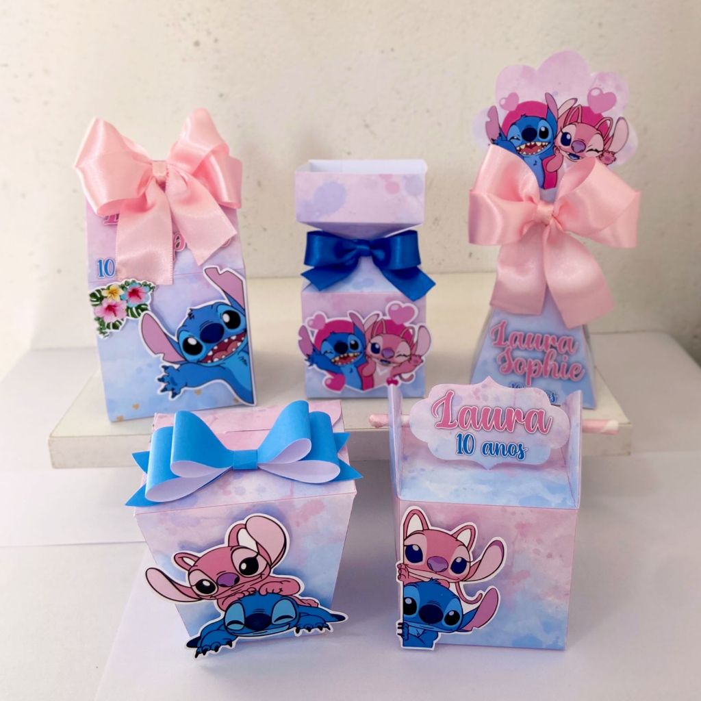 Kit Lembrancinhas Personalizadas Stitch e Angel/Caixinhas Lilo e Stitch personalizada festa infantil