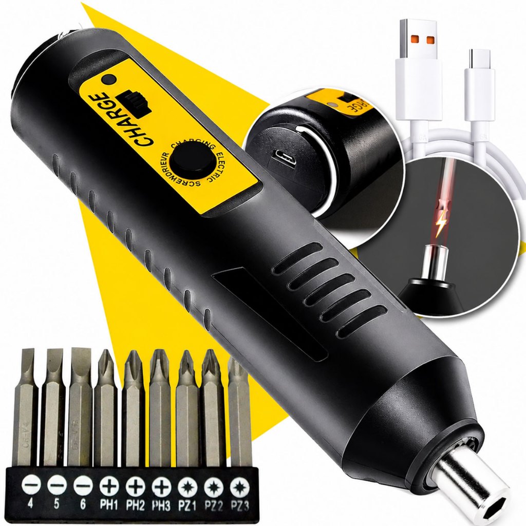 Chave De Fenda Philips Elétrica recarregável Sem Fio kit Ferramentas 10 bits