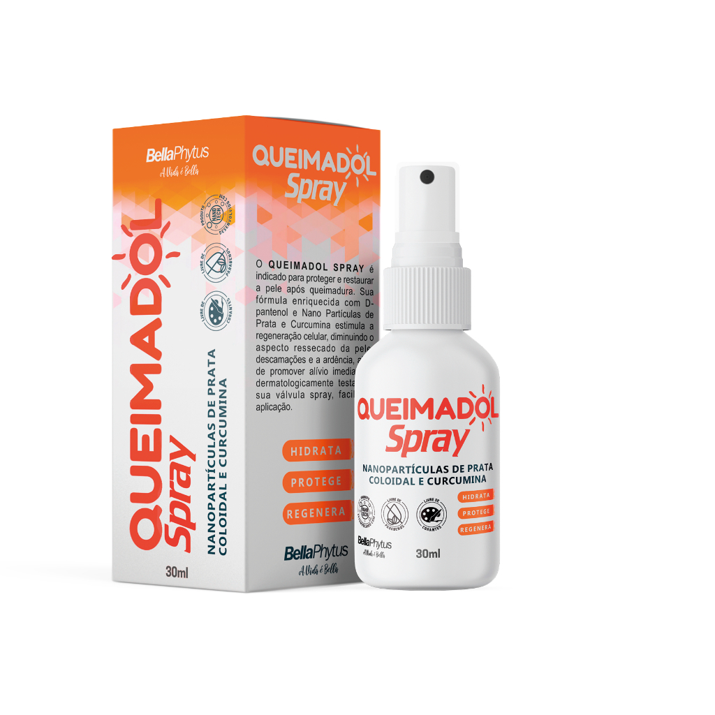 Queimadol Spray  Proteger Restaurar Coloidal Curcumina Nanopartículs de Prata - Bellaphytus
