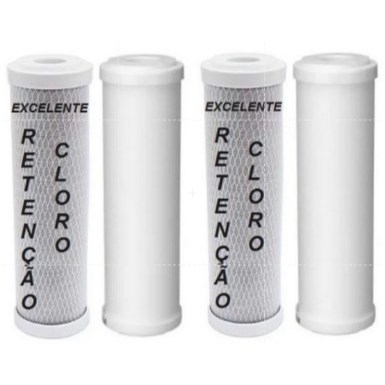 Kit Refil Filtro Purificador Hoken Multi 1500 Pentair As2 Hidrofiltros Bbi Carvão + PP/ 02 PARES E 01 PAR