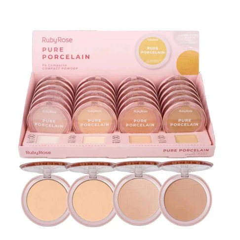Box c/ 24 Po Compacto Facial Ruby Rose Pure Porcelain